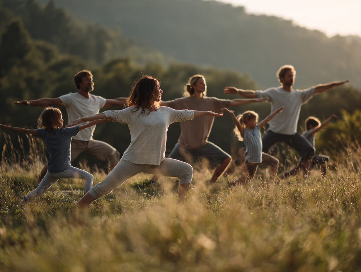 Спокійна атмосфера йога практики на природі